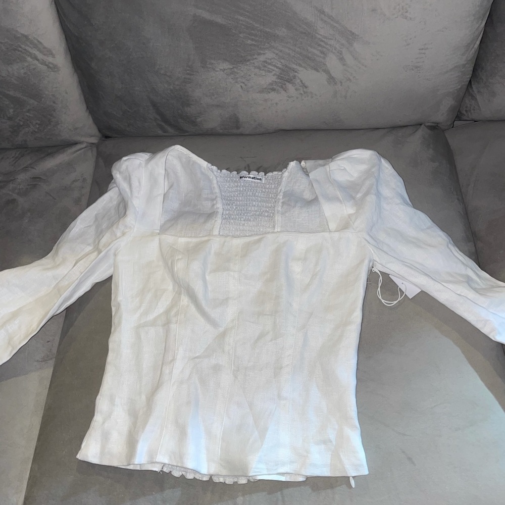 Reformation linen long sleeve top